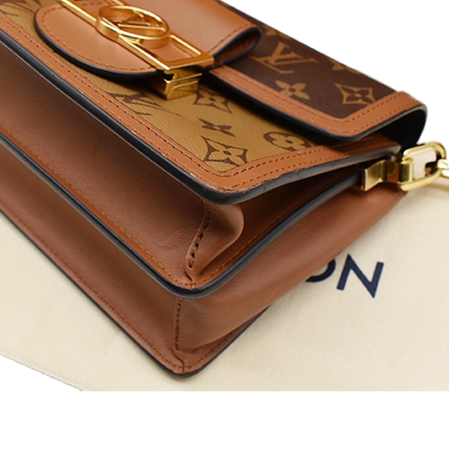 LOUIS VUITTON Dauphine Mini Monogram Reverse Canvas Shoulder Bag Brown