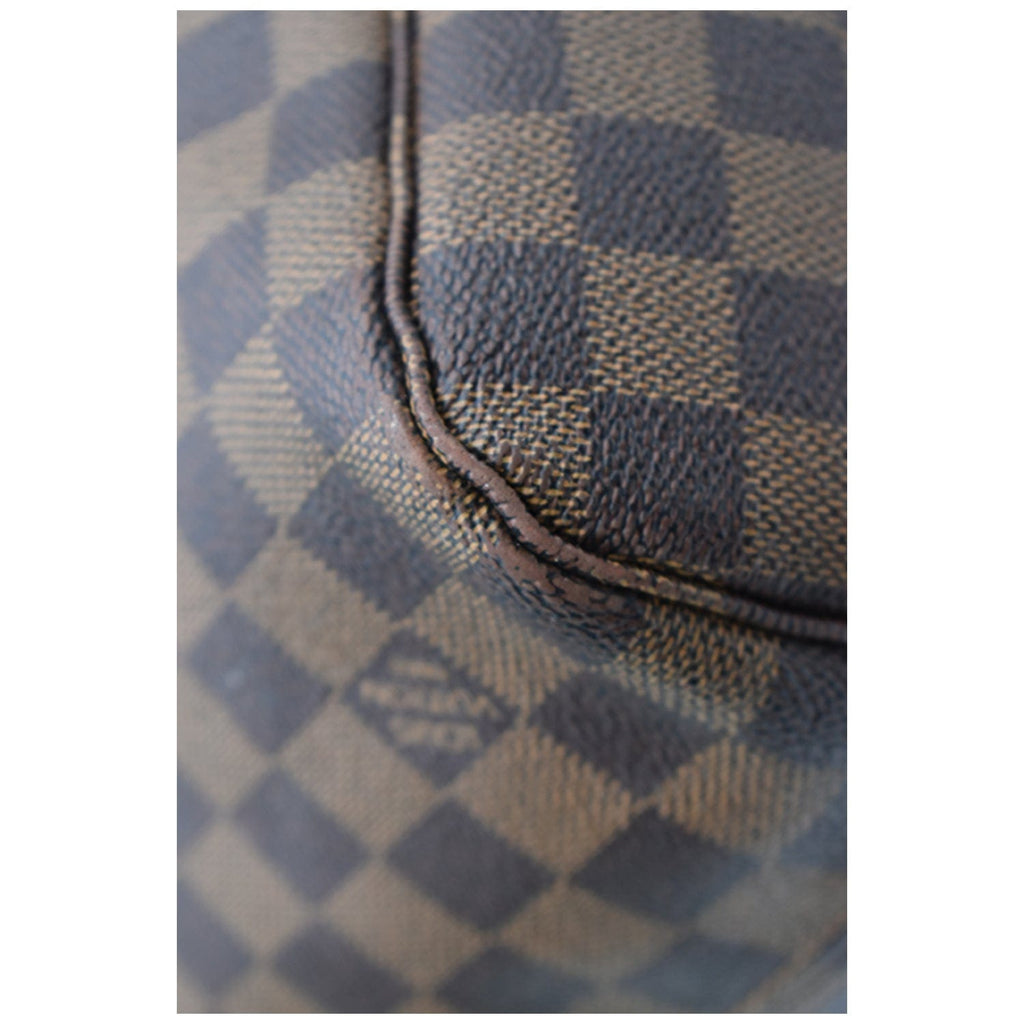 LOUIS VUITTON Neverfull MM Damier Ebene Tote Bag Brown