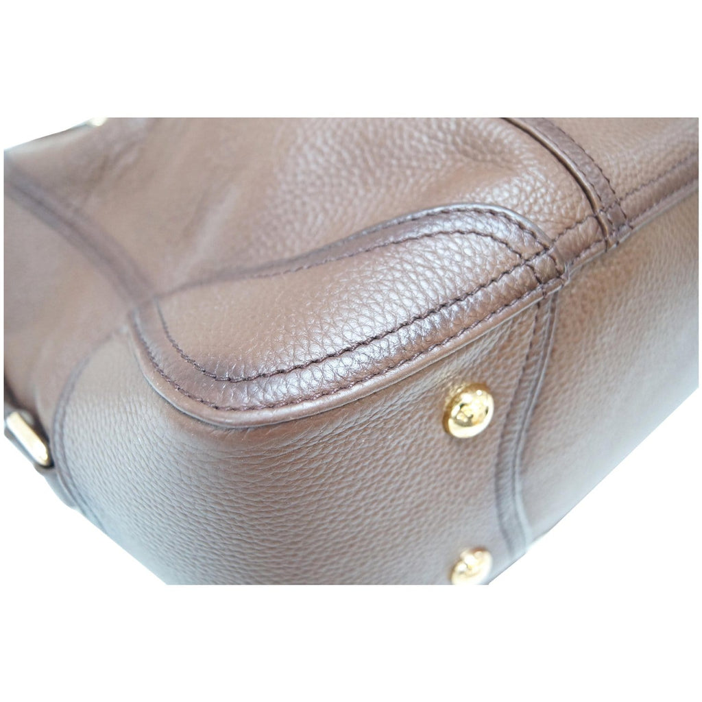 PRADA Cervo Antik Leather Tote Bag Brown