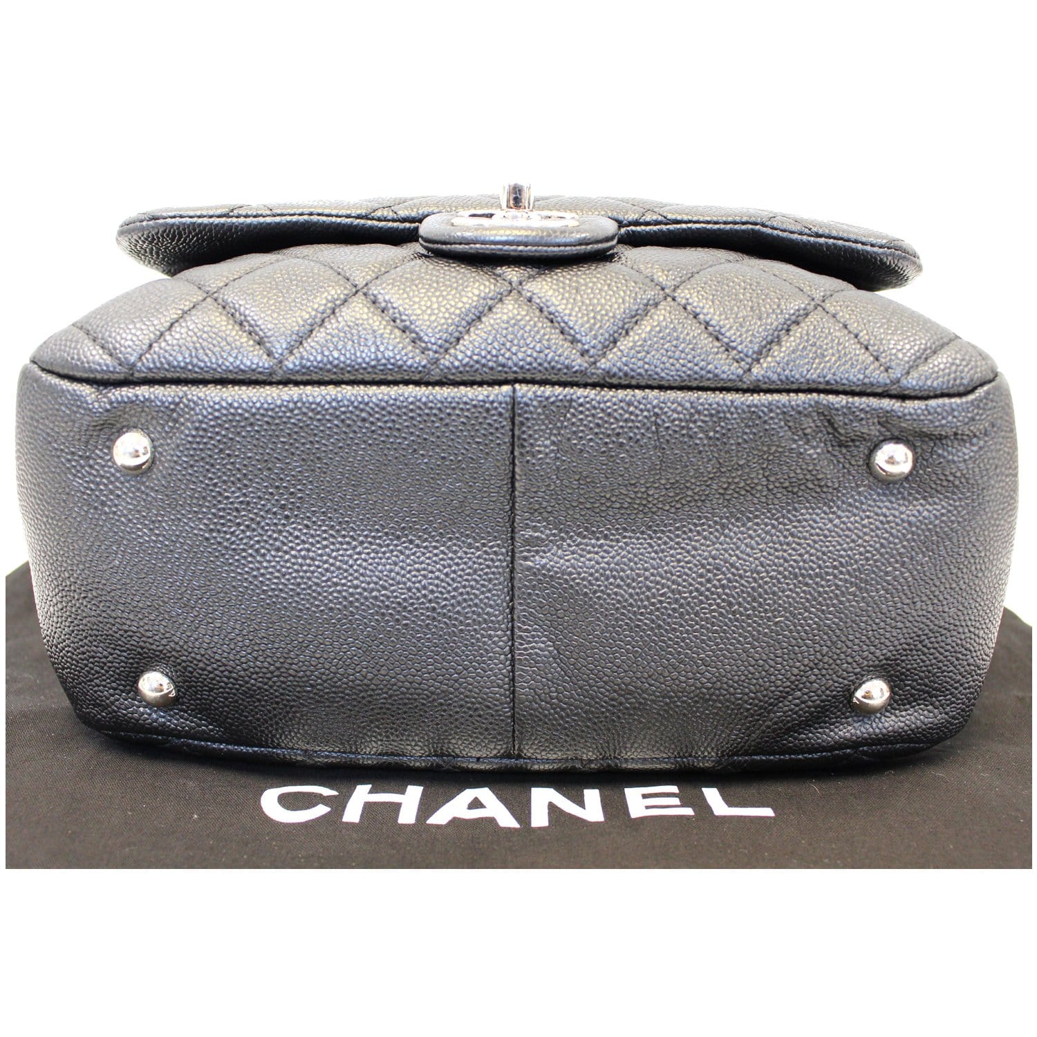 CHANEL Camera Case Quilted Caviar Leather Medium Flap Shoulder Bag