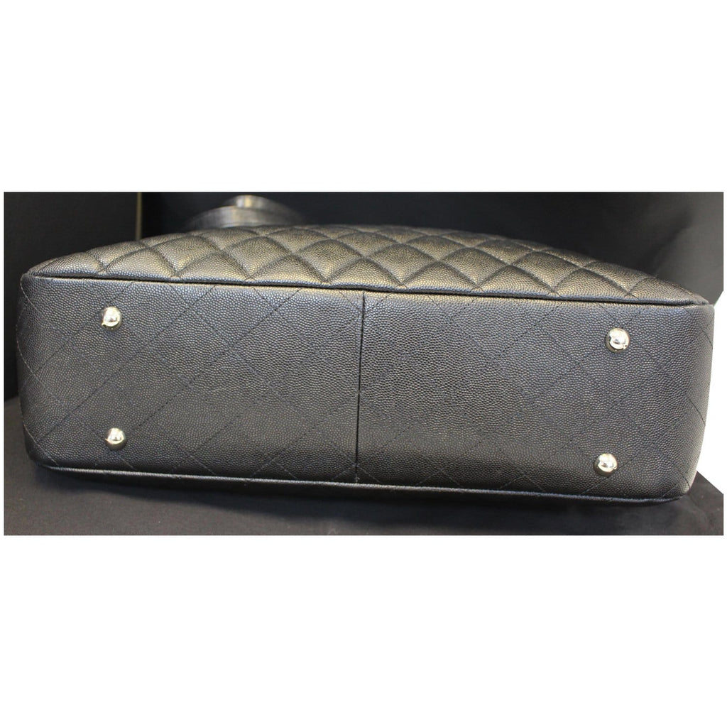CHANEL Large Classic Caviar Leather Tote Shoulder Bag Black