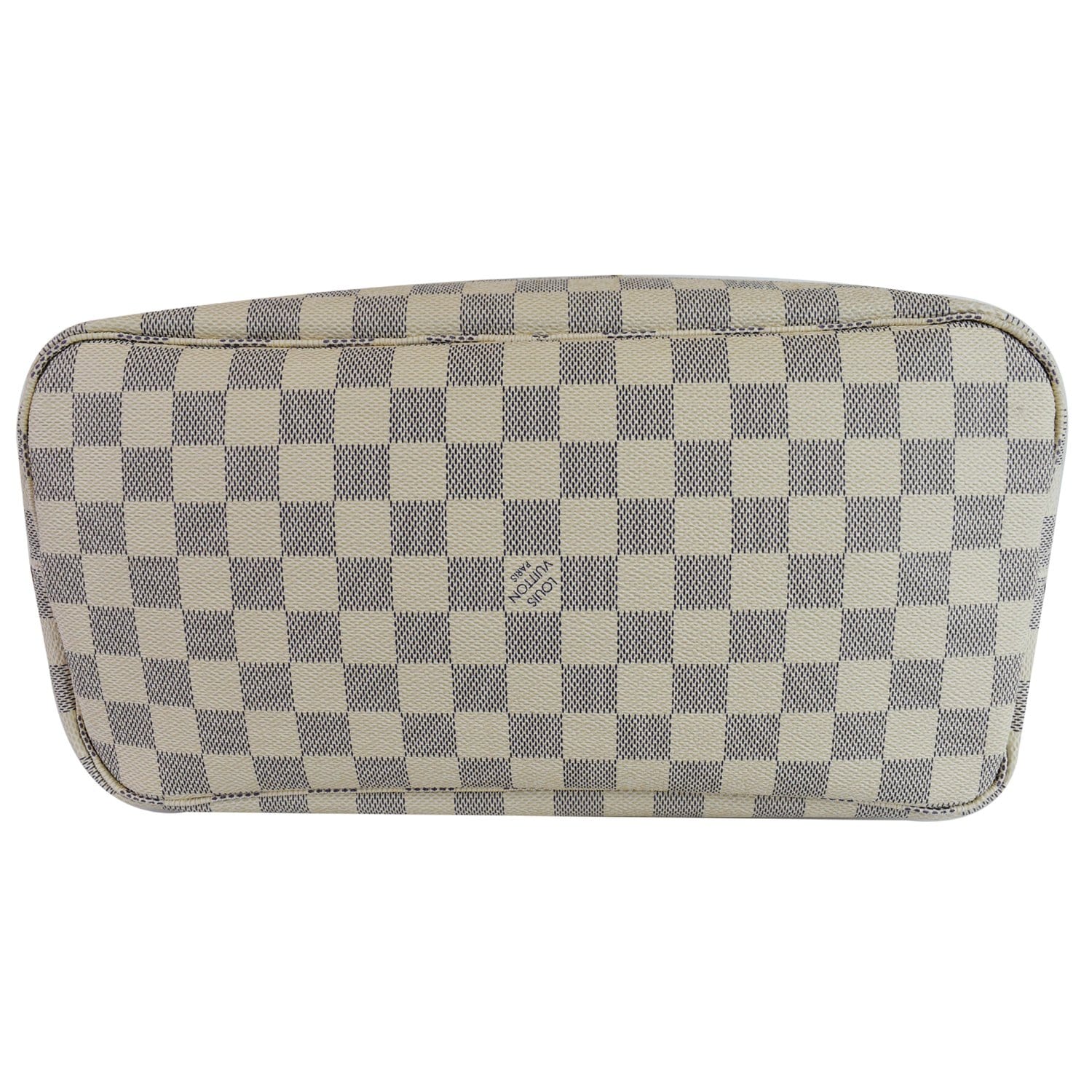 LOUIS VUITTON  Neverfull MM Damier Azur Tote Shoulder Bag White