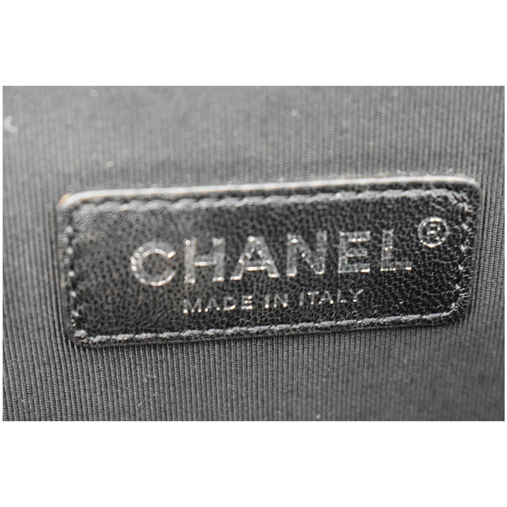 CHANEL Large Boy Flap Calfskin Quilted Leather Shoulder Bag Black