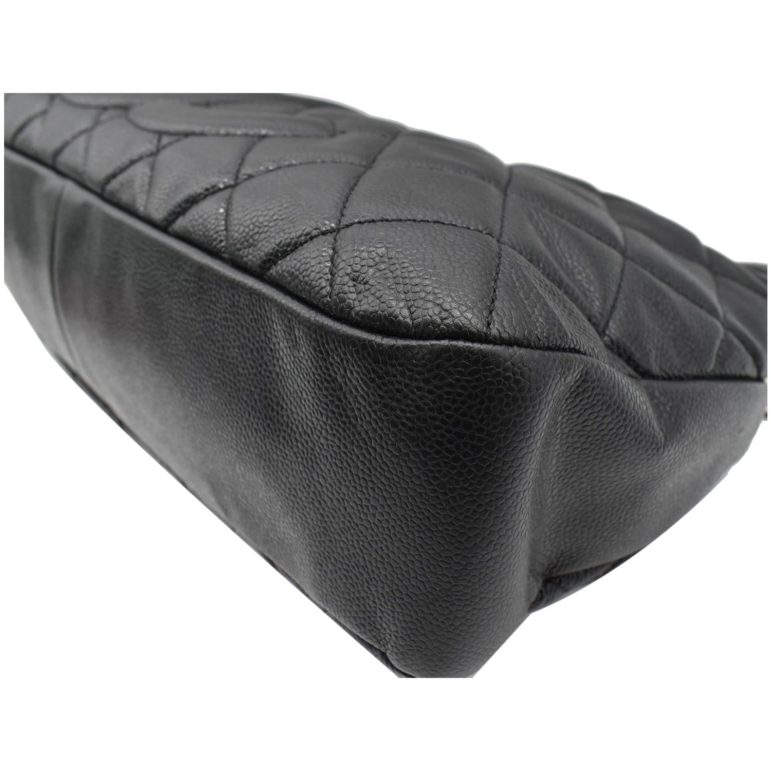 CHANEL Timeless CC Soft Quilted Caviar Leather Shopping Tote Bag Black