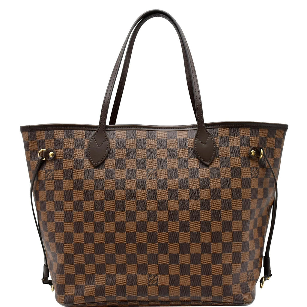 LOUIS VUITTON Neverfull MM Damier Ebene Tote Bag Brown