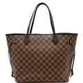 LOUIS VUITTON Neverfull MM Damier Ebene Tote Bag Brown