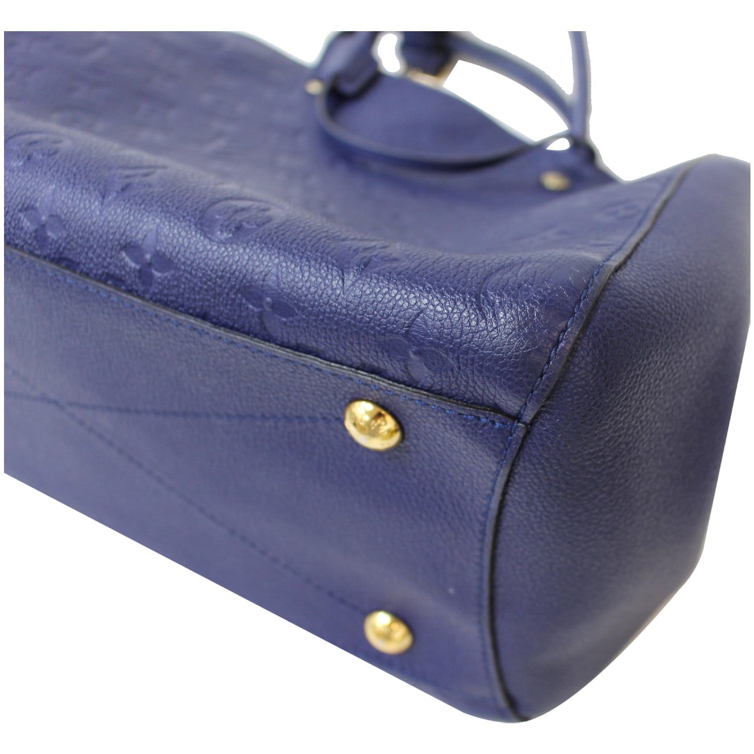 LOUIS VUITTON Montaigne GM Empreinte Leather Tote Bag Blue