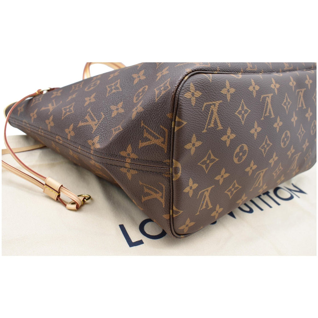 LOUIS VUITTON Neverfull MM Monogram Canvas Tote Bag Brown