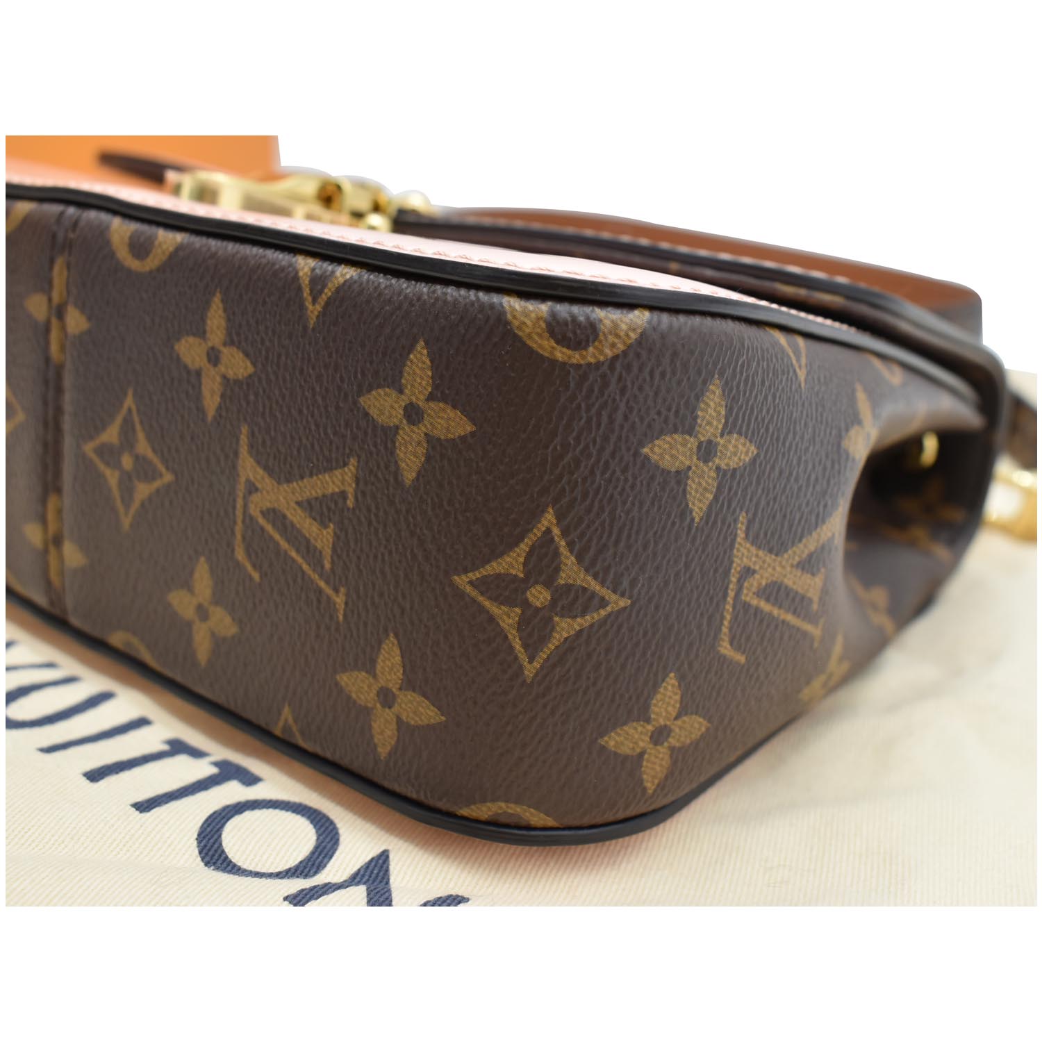 LOUIS VUITTON Cherrywood BB Patent Leather Shoulder Bag Rose Ballerine
