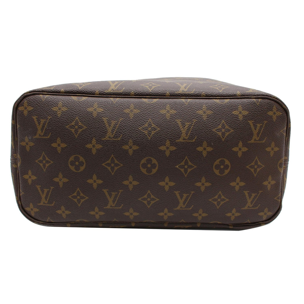 LOUIS VUITTON Neverfull MM Monogram Canvas Tote Bag Brown