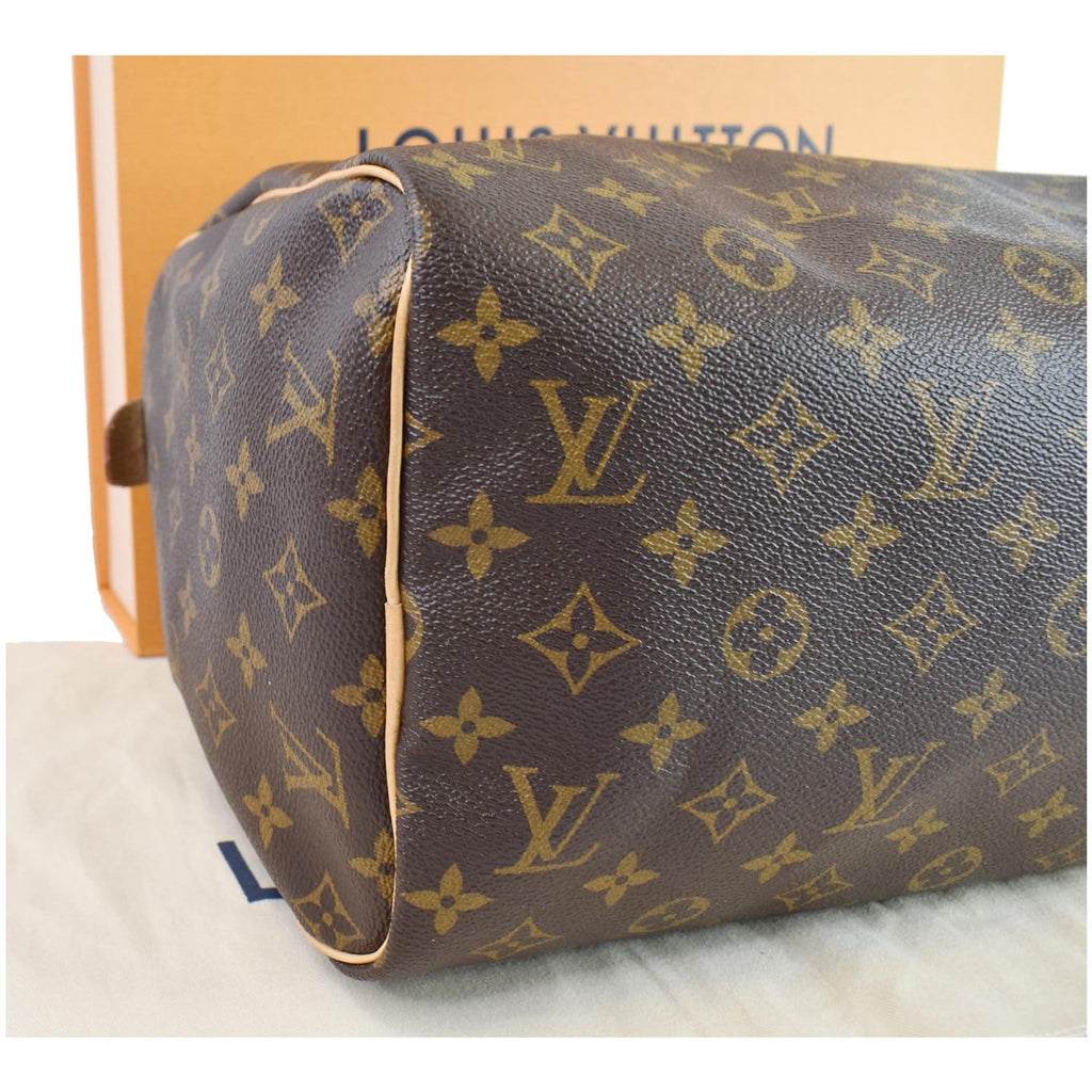 LOUIS VUITTON Speedy 30 Monogram Canvas Shoulder Bag Brown