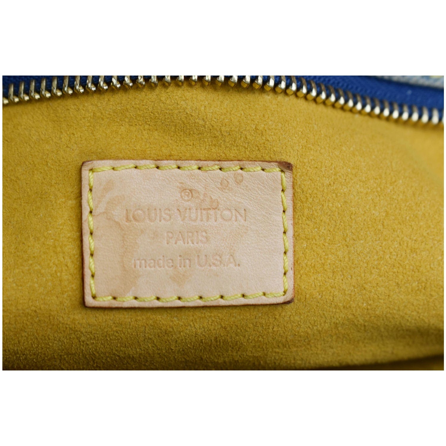 LOUIS VUITTON Cabby MM Monogram Denim Shoulder Bag Blue