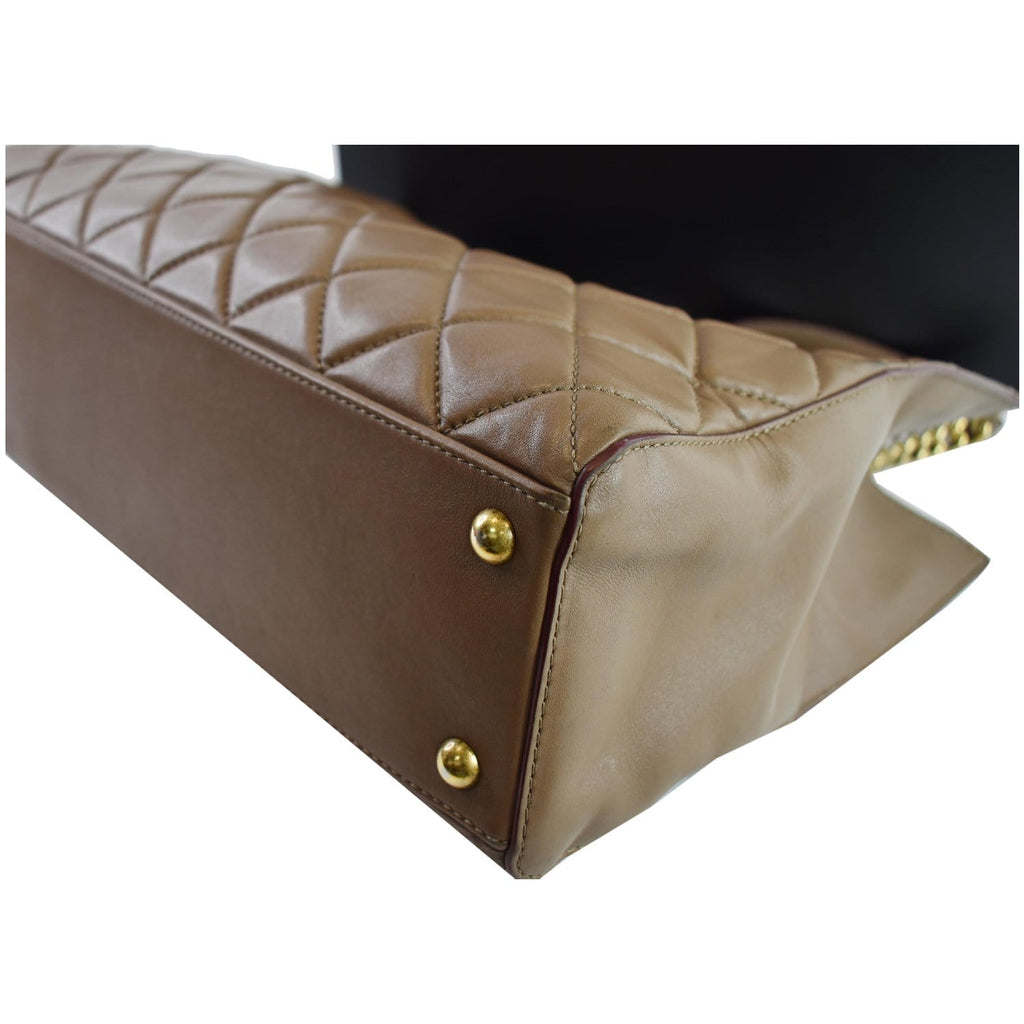 CHANEL Quilted Leather Perfect Edge Shopper Tote Brown