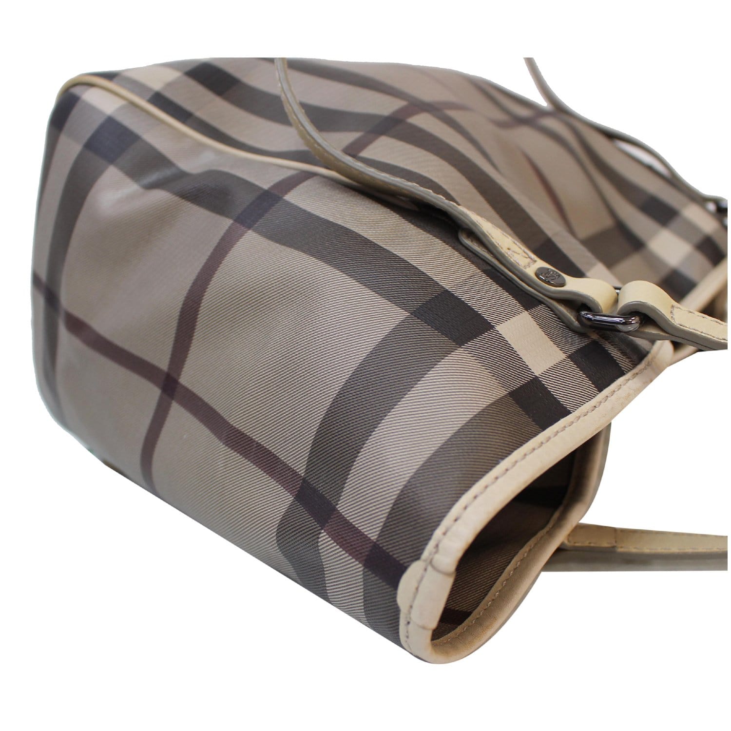 BURBERRY Canterbury Small Smoked Check Tote Bag Grey