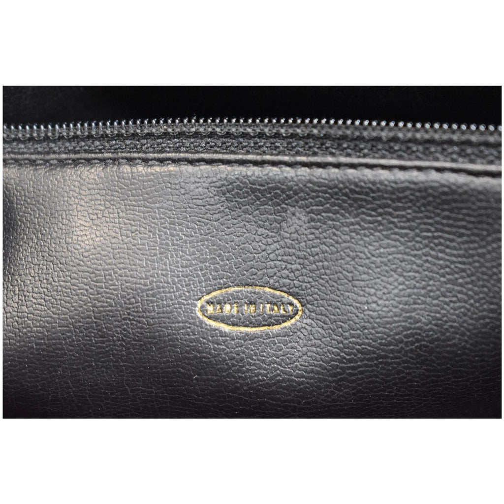 CHANEL Vintage Front Pocket Caviar Leather Tote Bag Black