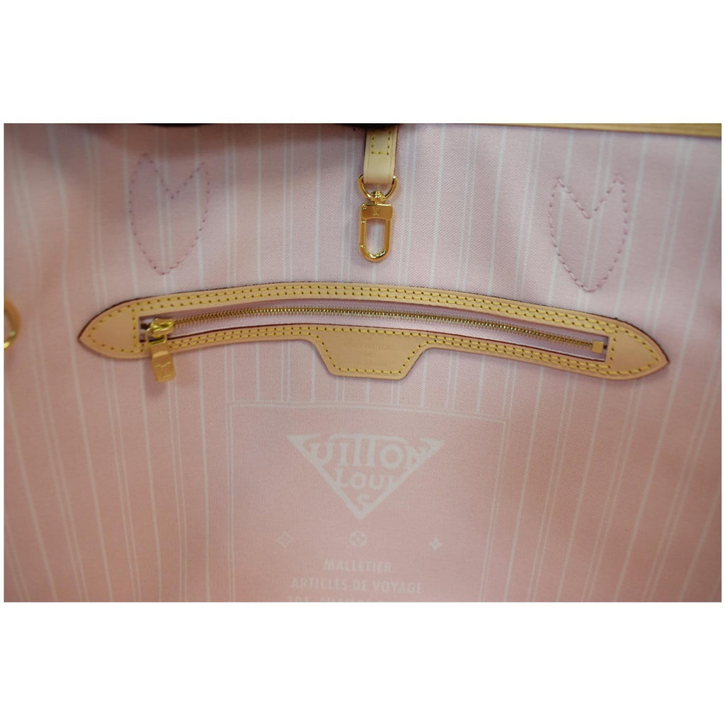 LOUIS VUITTON Neverfull MM Pool Monogram Giant Tote Shoulder Bag Light Pink