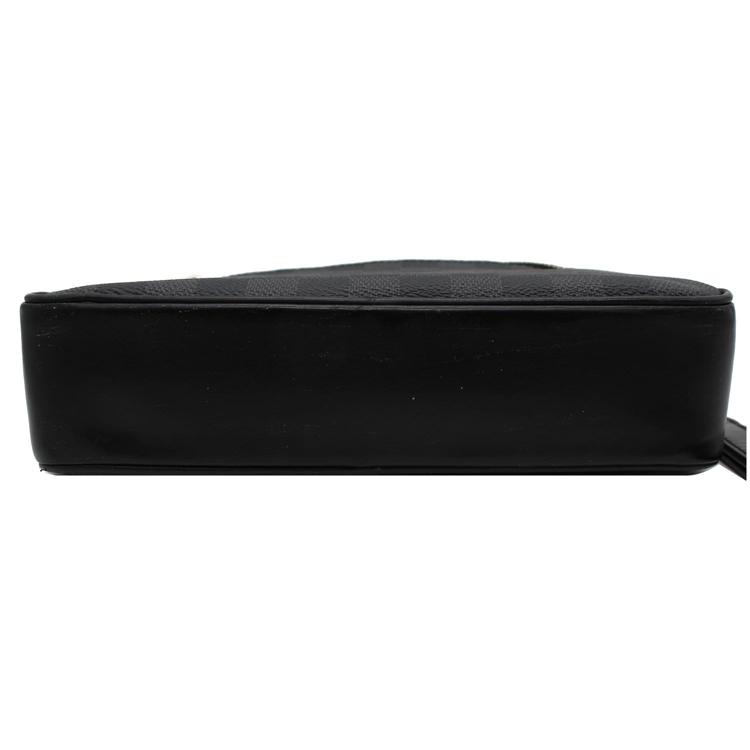 LOUIS VUITTON Alpha Damier Graphite Canvas Pouch Clutch Bag Black