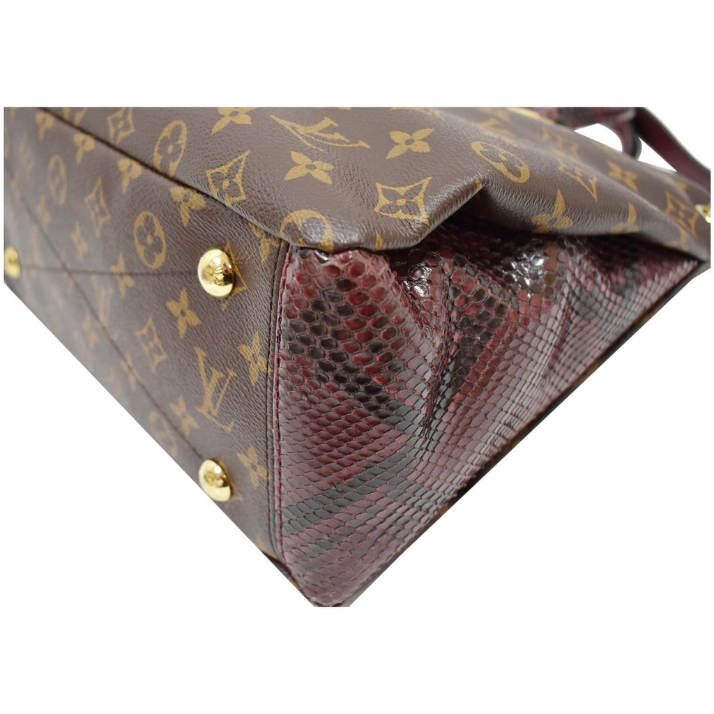 LOUIS VUITTON Pallas Python Monogram Canvas Shoulder Bag Bordeaux