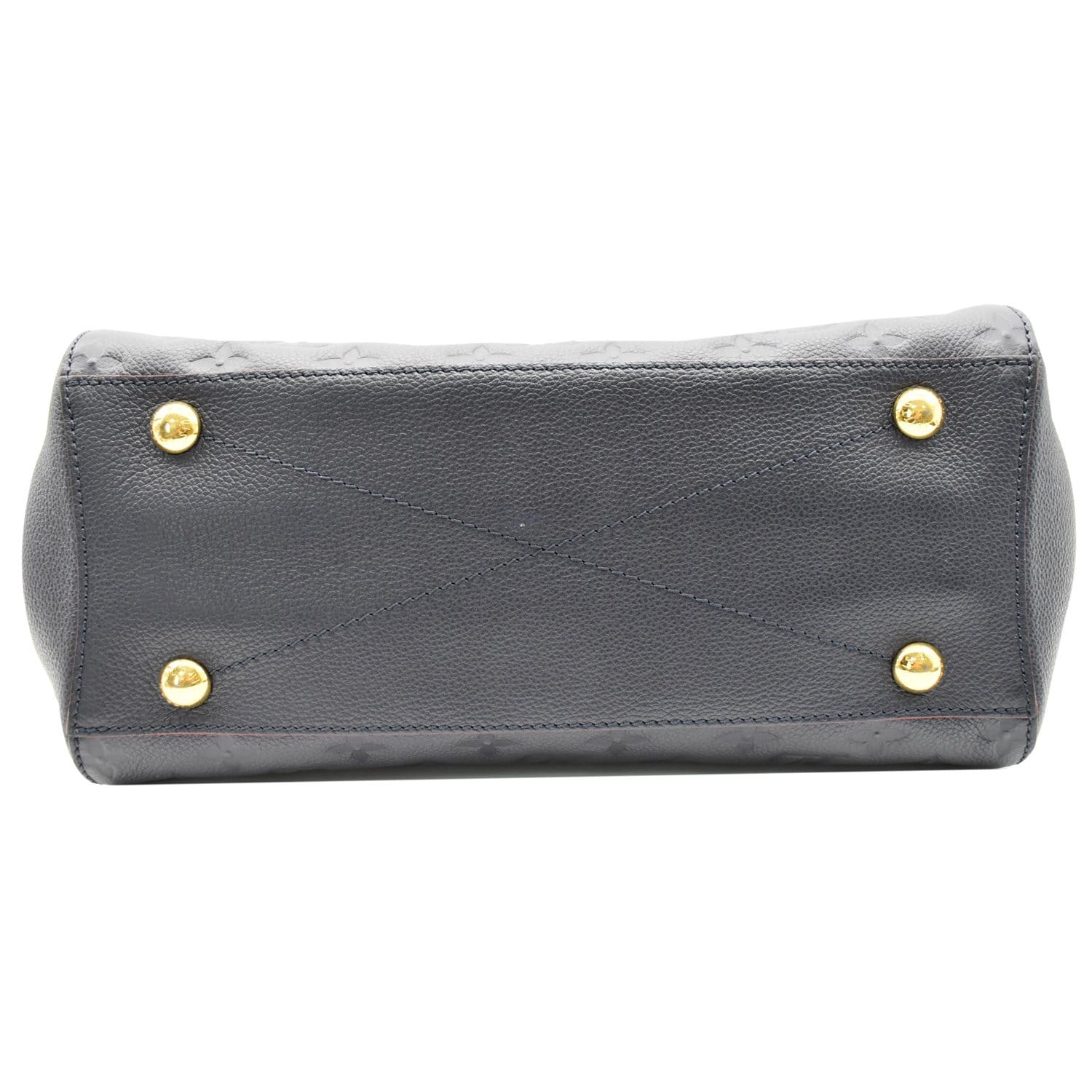 LOUIS VUITTON Montaigne MM Monogram Empreinte Shoulder Bag Blue
