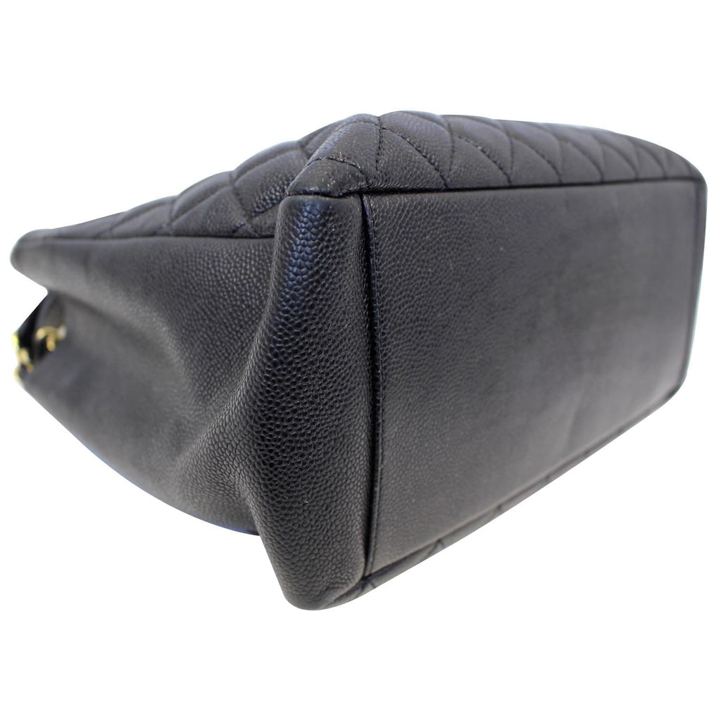 CHANEL Black Caviar Leather Grand Shopping Tote Bag