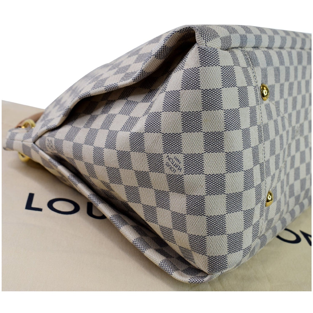 LOUIS VUITTON Artsy MM Damier Azur Shoulder Bag White