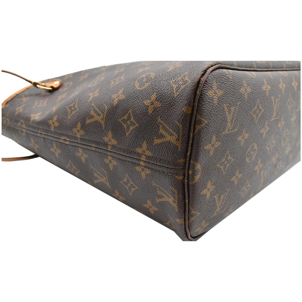 LOUIS VUITTON Neverfull MM Monogram Canvas Tote Bag Brown
