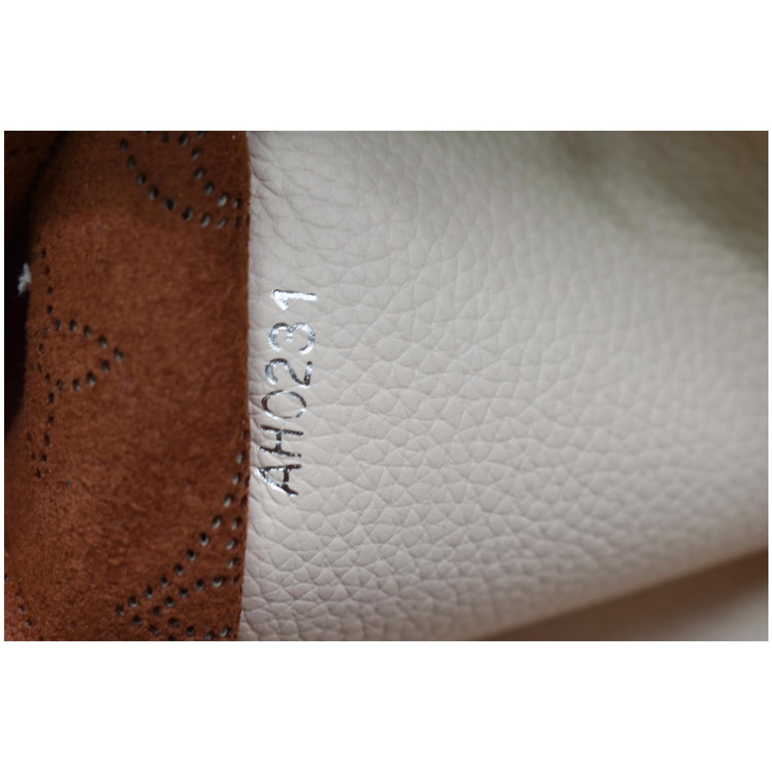 LOUIS VUITTON Muria Mahina Perforated Leather Shoulder Bag Cream