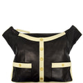 CHANEL Girl Large Lambskin Shoulder Bag Beige/Black
