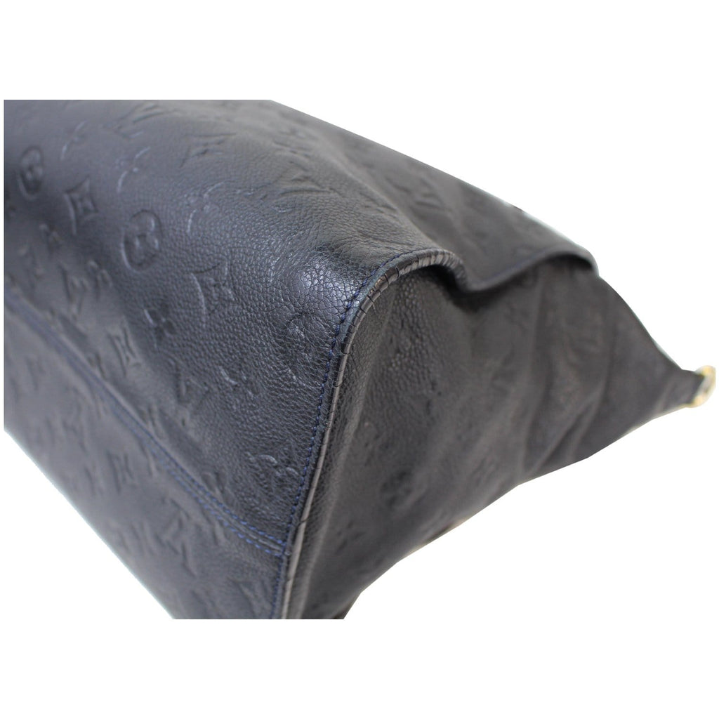 LOUIS VUITTON Lumineuse PM Monogram Empreinte Leather Shoulder Bag Black