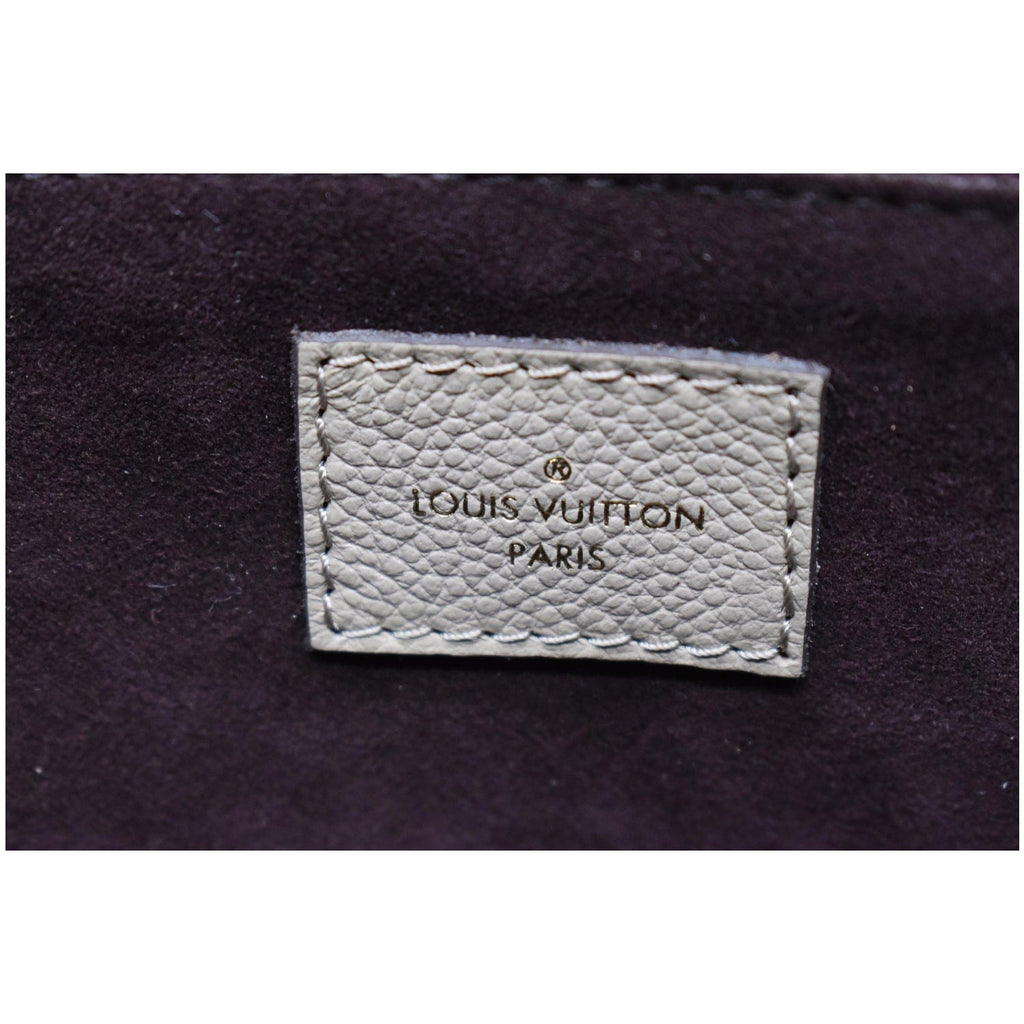 LOUIS VUITTON Neverfull MM Monogram Empreinte Tote Bag Beige
