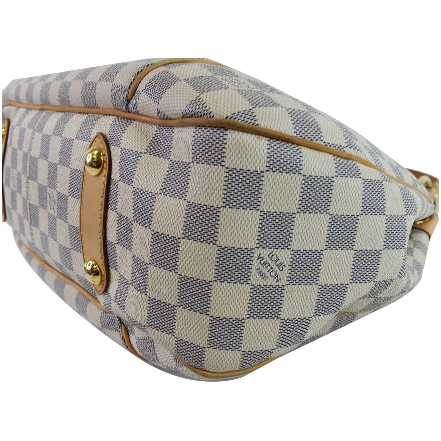 LOUIS VUITTON Galliera PM Damier Azur Shoulder Bag White