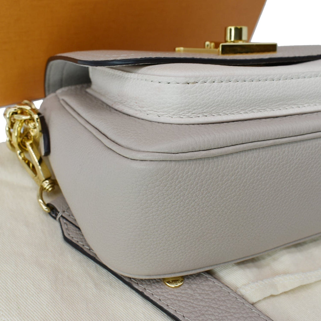 LOUIS VUITTON Lockme Tender Grained Calfskin Leather Shoulder Bag Greige