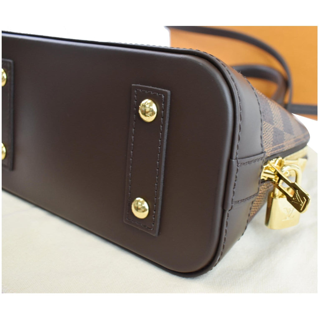 LOUIS VUITTON Alma BB Damier Ebene Shoulder Bag Brown