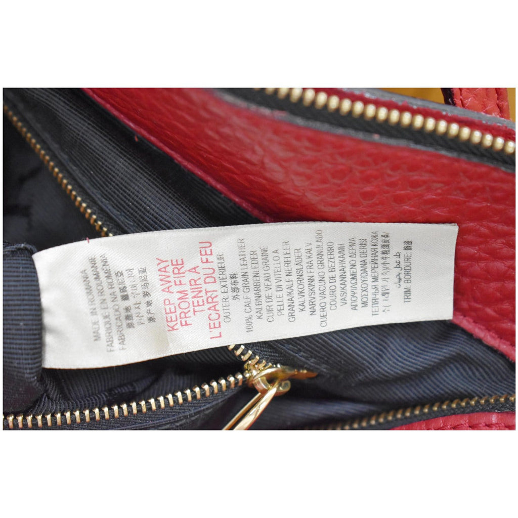BURBERRY Dewsbury Medium Grain Check Embossed Tote Bag Red