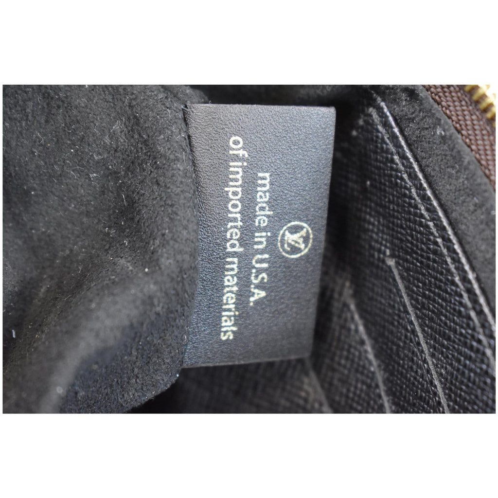 LOUIS VUITTON Double Zip Pochette Reverse Monogram Giant Shoulder Bag Brown