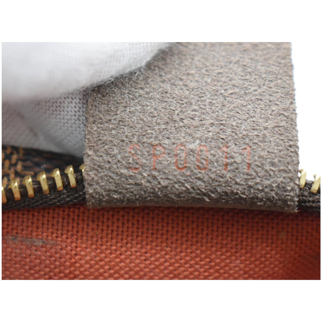 LOUIS VUITTON Trousse Damier Ebene Makeup Pochette Clutch Bag Brown