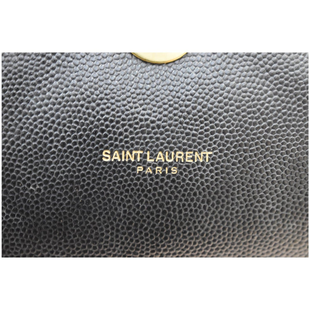 YVES SAINT LAURENT Large Envelope Grain De Poudre Chain Shoulder Bag Black