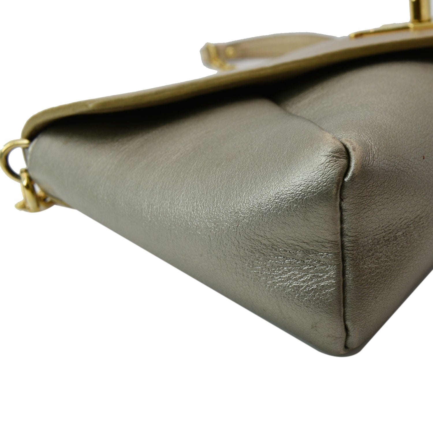 LOUIS VUITTON Love Note Metallic Calfskin Chain Shoulder Bag Gold Silver