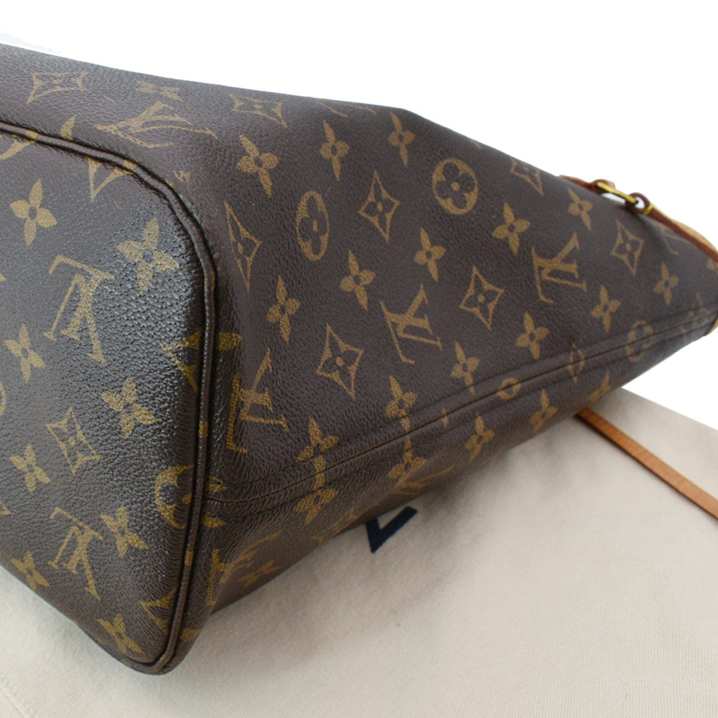 LOUIS VUITTON Neverfull MM Monogram Canvas Shoulder Bag Brown