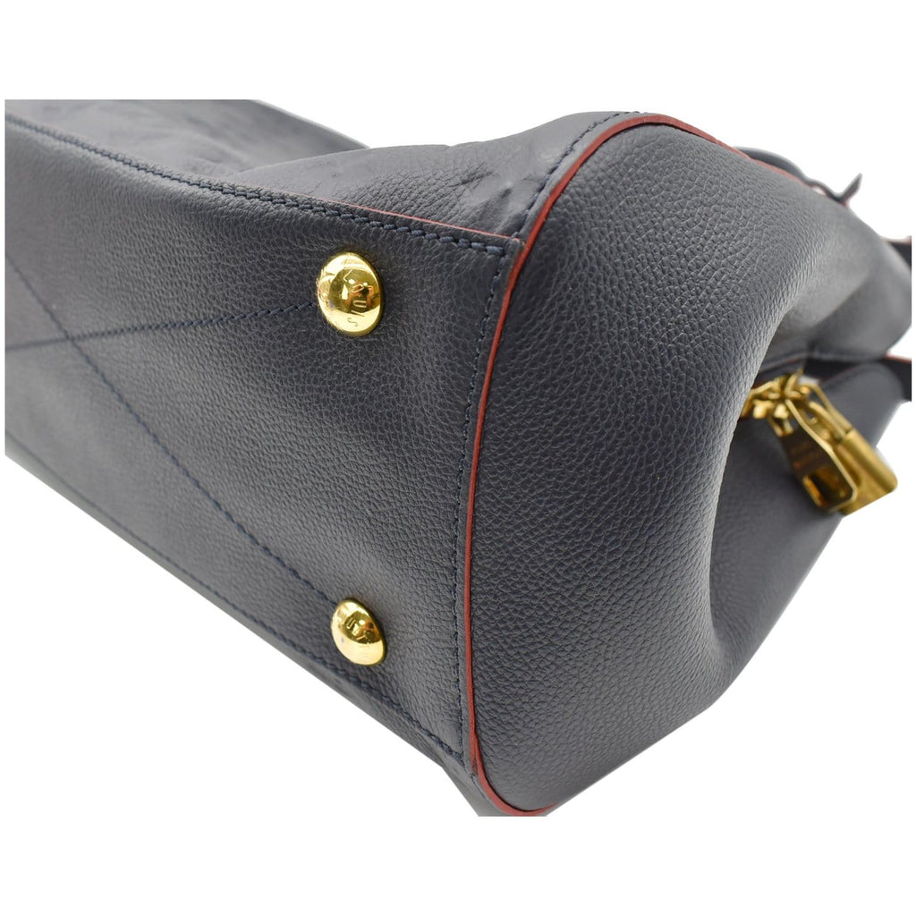 LOUIS VUITTON Montaigne MM Monogram Empreinte Shoulder Bag Blue