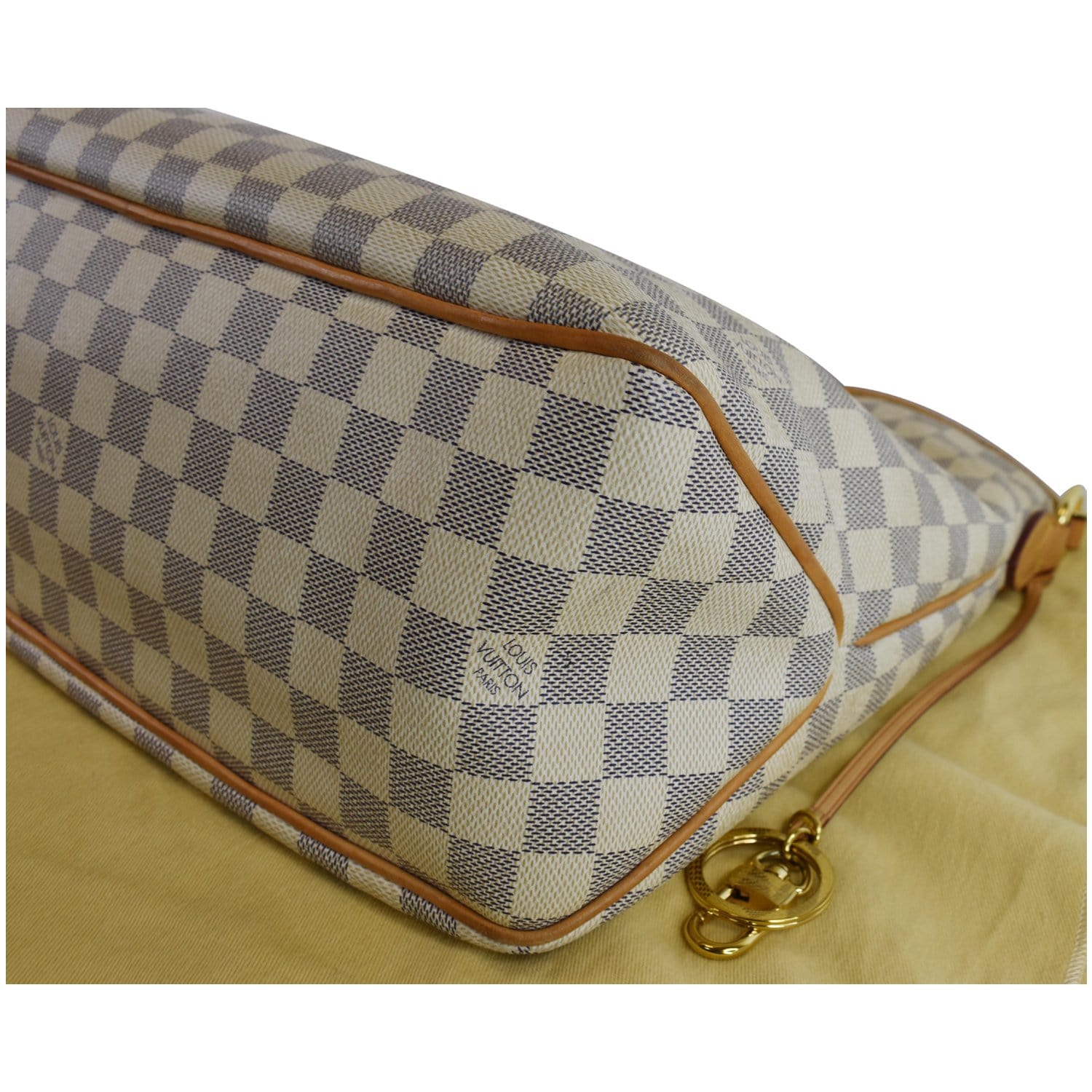 LOUIS VUITTON Delightful PM Damier Azur Shoulder Hobo Bag White