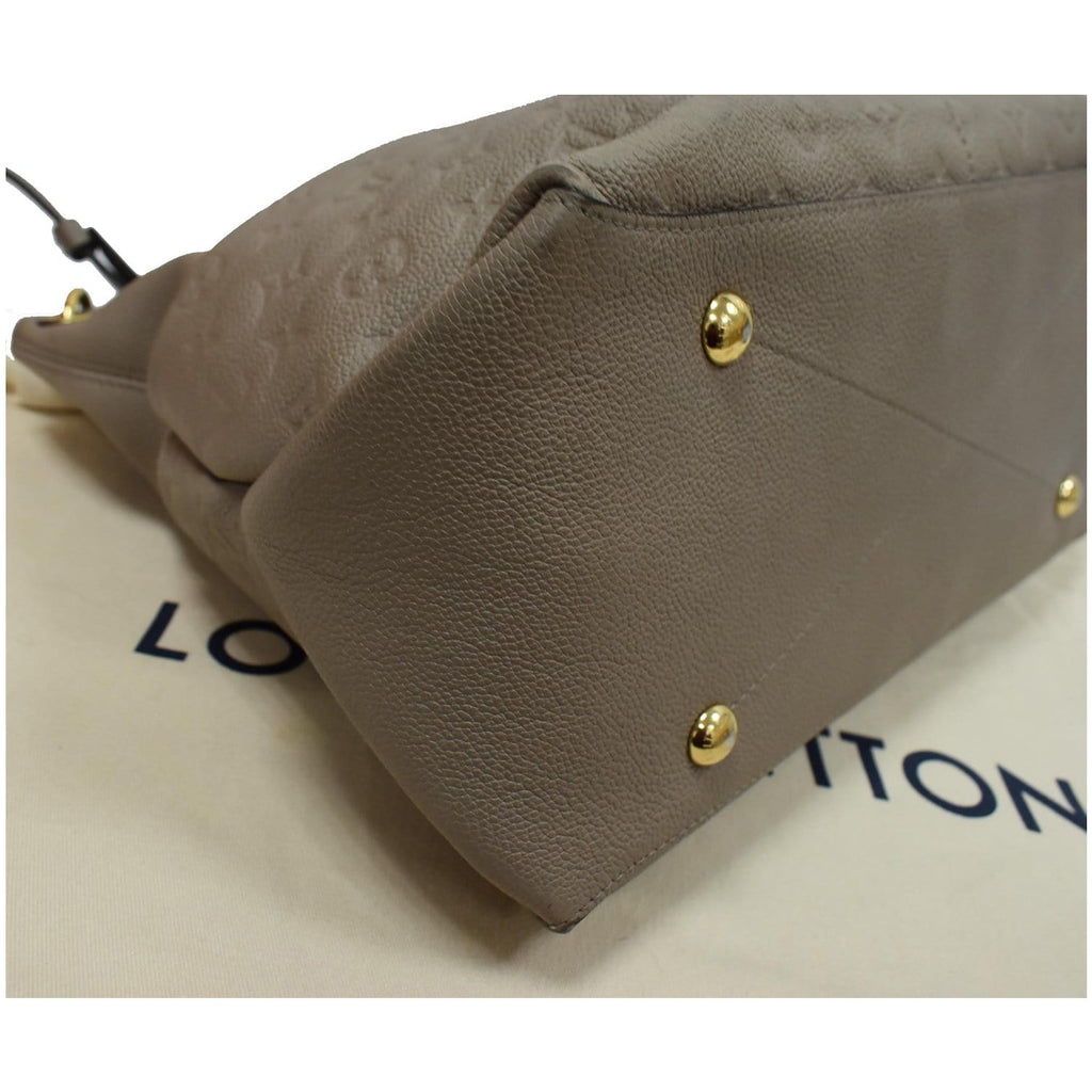 LOUIS VUITTON Maida Monogram Empreinte Leather Hobo Shoulder Bag Tourterelle