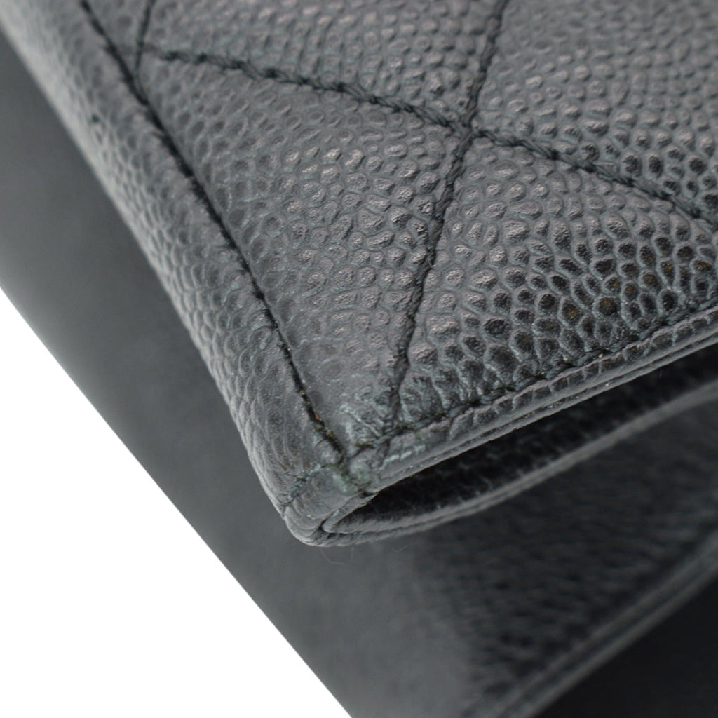 CHANEL XL Grand Quilted Caviar Leather Shopping Tote Bag Black