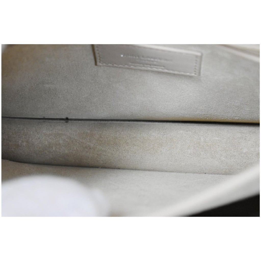 YVES SAINT LAURENT Monogram Sunset Medium Leather Shoulder Bag Beige
