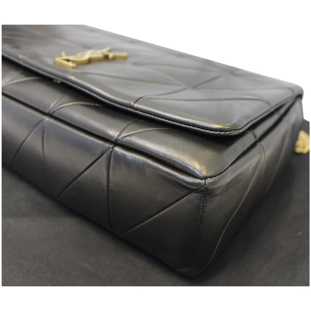 YVES SAINT LAURENT Jamie Giant Lambskin Leather Shoulder Bag Black