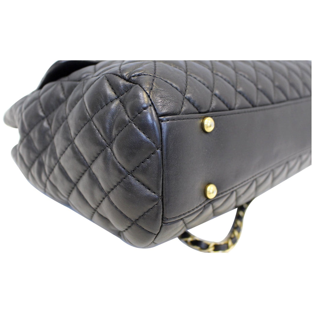 CHANEL Large Shopping Flap Shoulder Bag Black