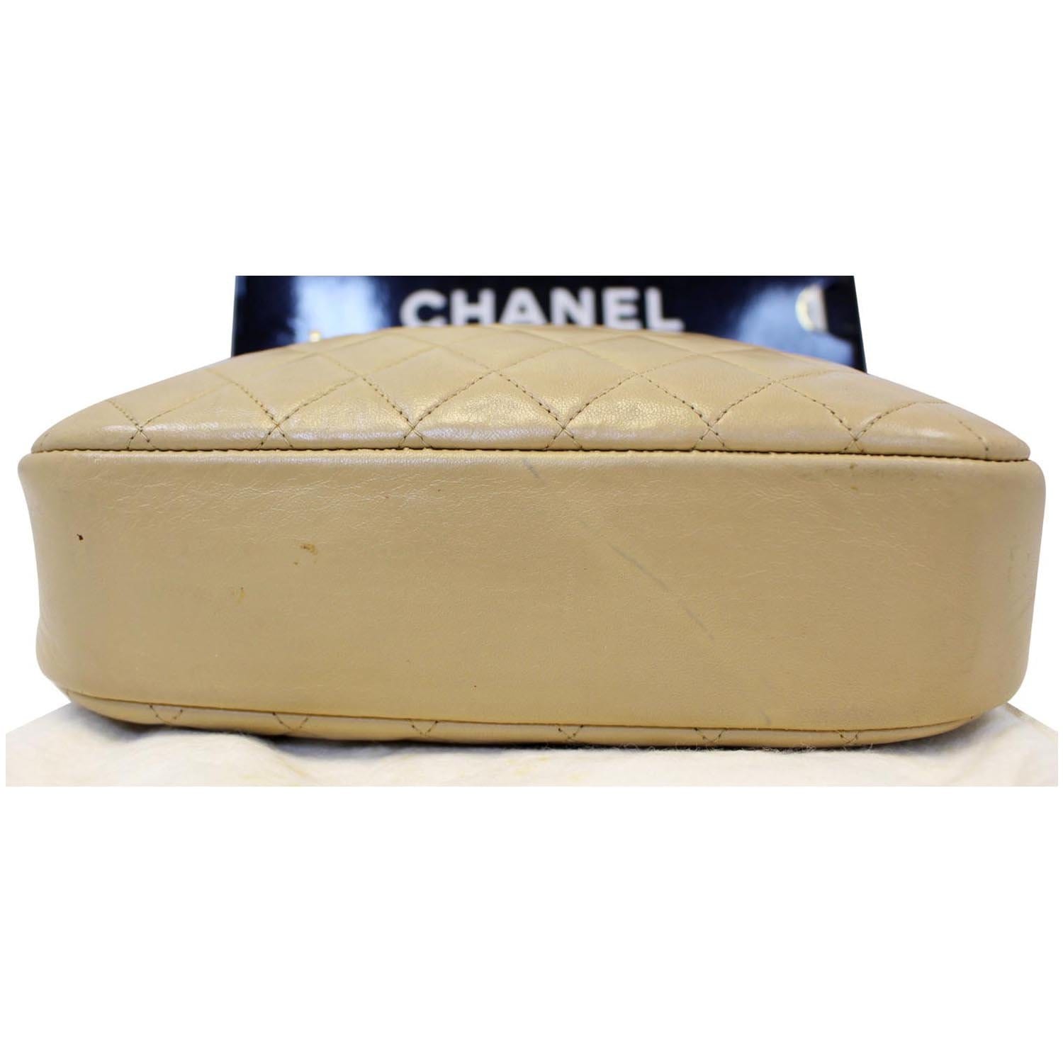CHANEL Beige Lambskin Leather Camera Shoulder Bag - 15% OFF
