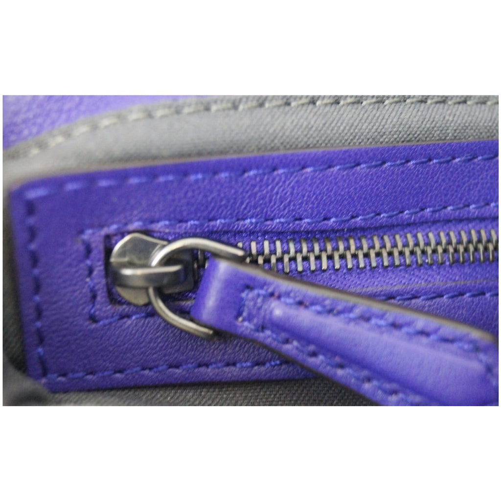 FENDI Baguette Whipstitch Trimmed Leather Shoulder Bag Purple