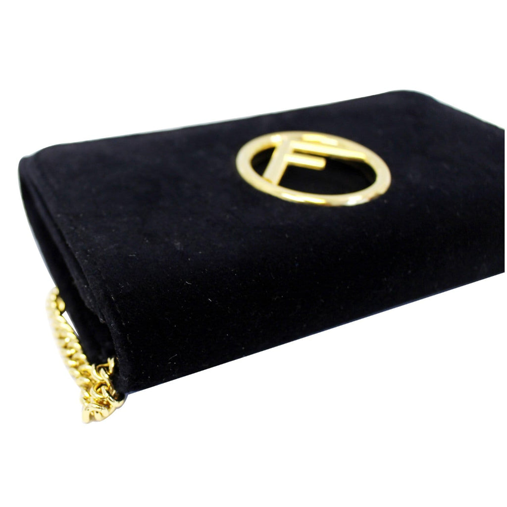 FENDI Velvet Wallet On Chain Shoulder Crossbody Bag