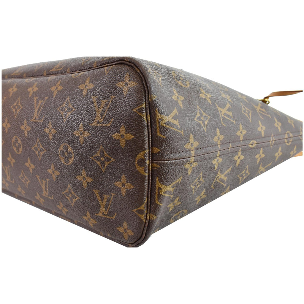 LOUIS VUITTON Neverfull Monogram Canvas Tote Shoulder Bag Brown